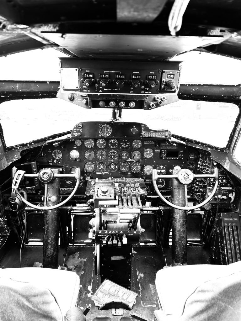 B-17 bomber cock pit