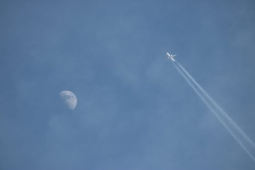 PLANE AND MOON